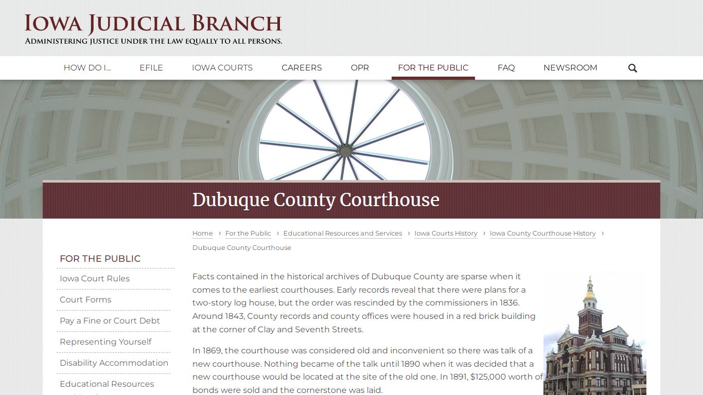 Dubuque County Courthouse | Iowa Judicial Branch